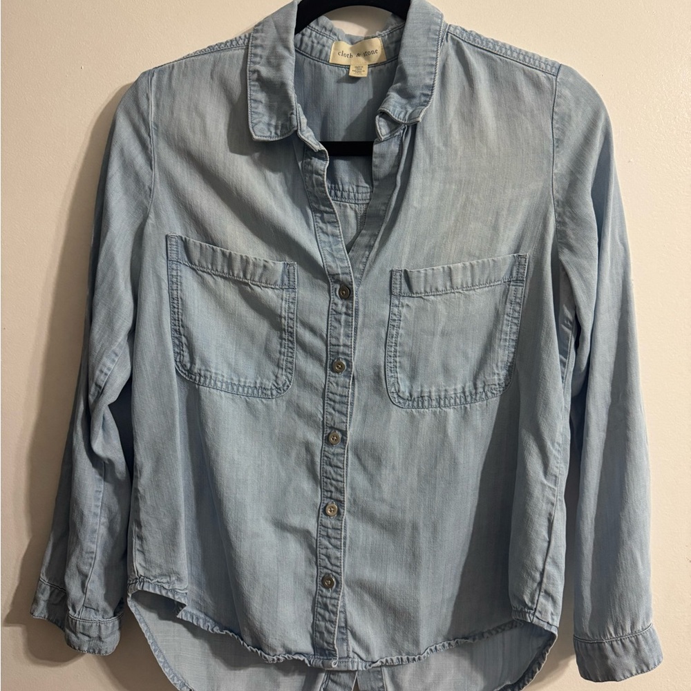 Cloth & Stone Sky Blue Casual Shirt